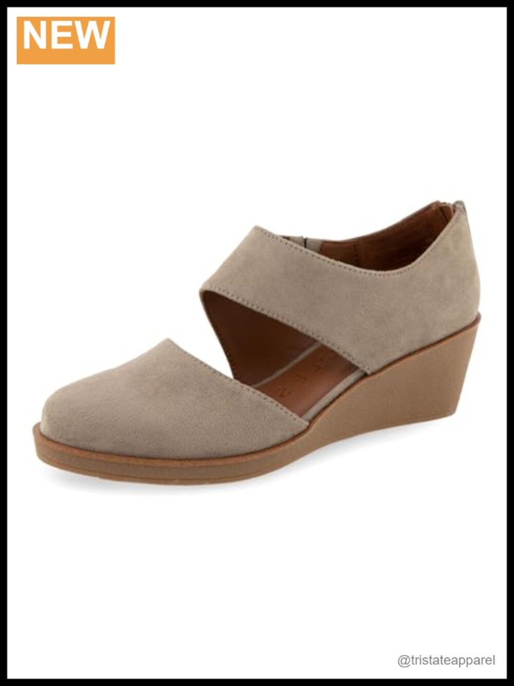 Faux Suede Wedge Pump Business Casual Shoe with Comfort Insole and Zipper